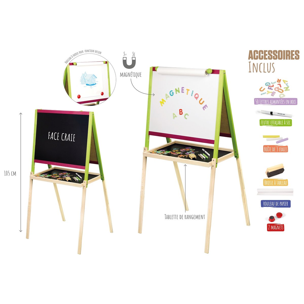 Tableau créatif en bois vert, JEUJURA