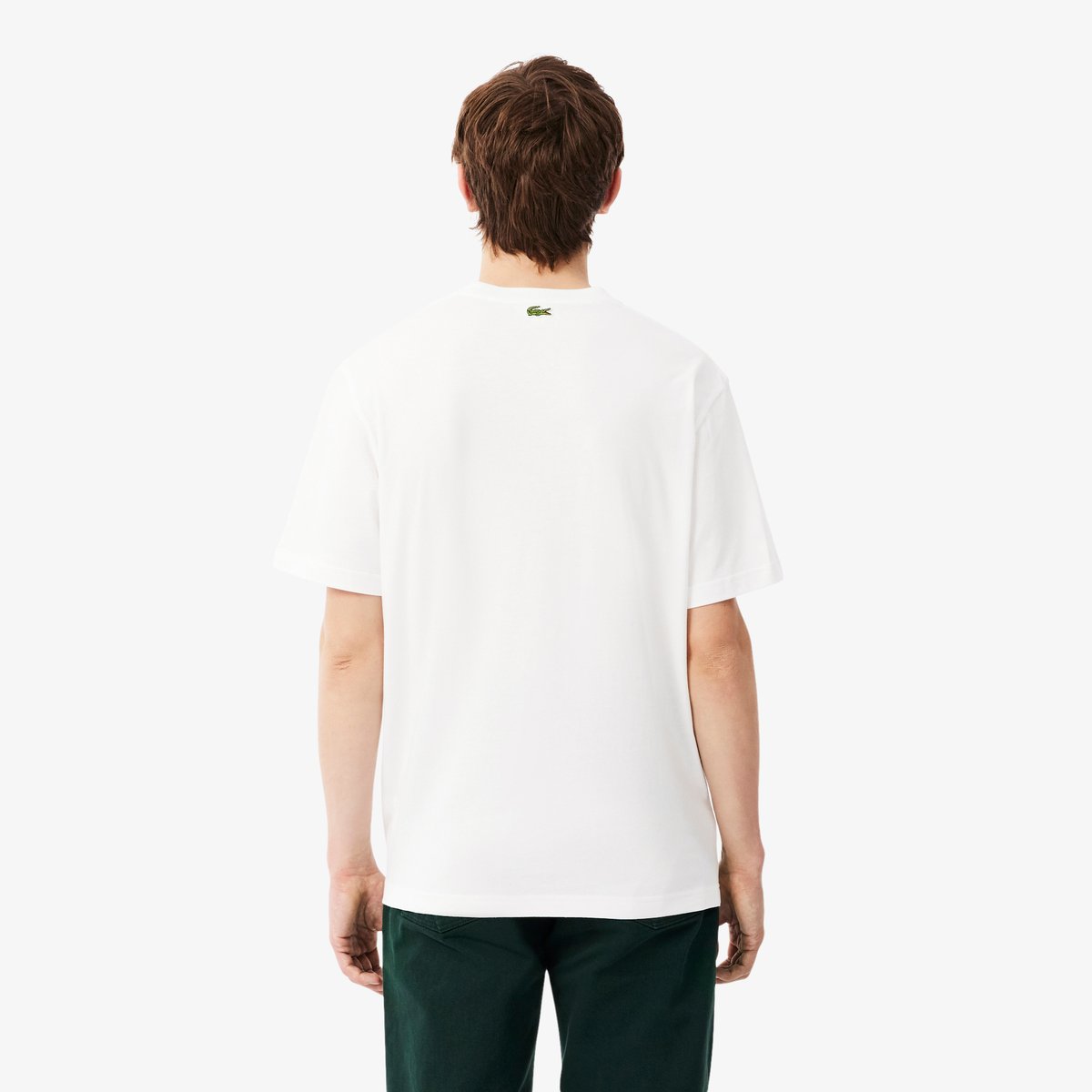 T-shirt coton imprimé classic fit blanc-001, LACOSTE