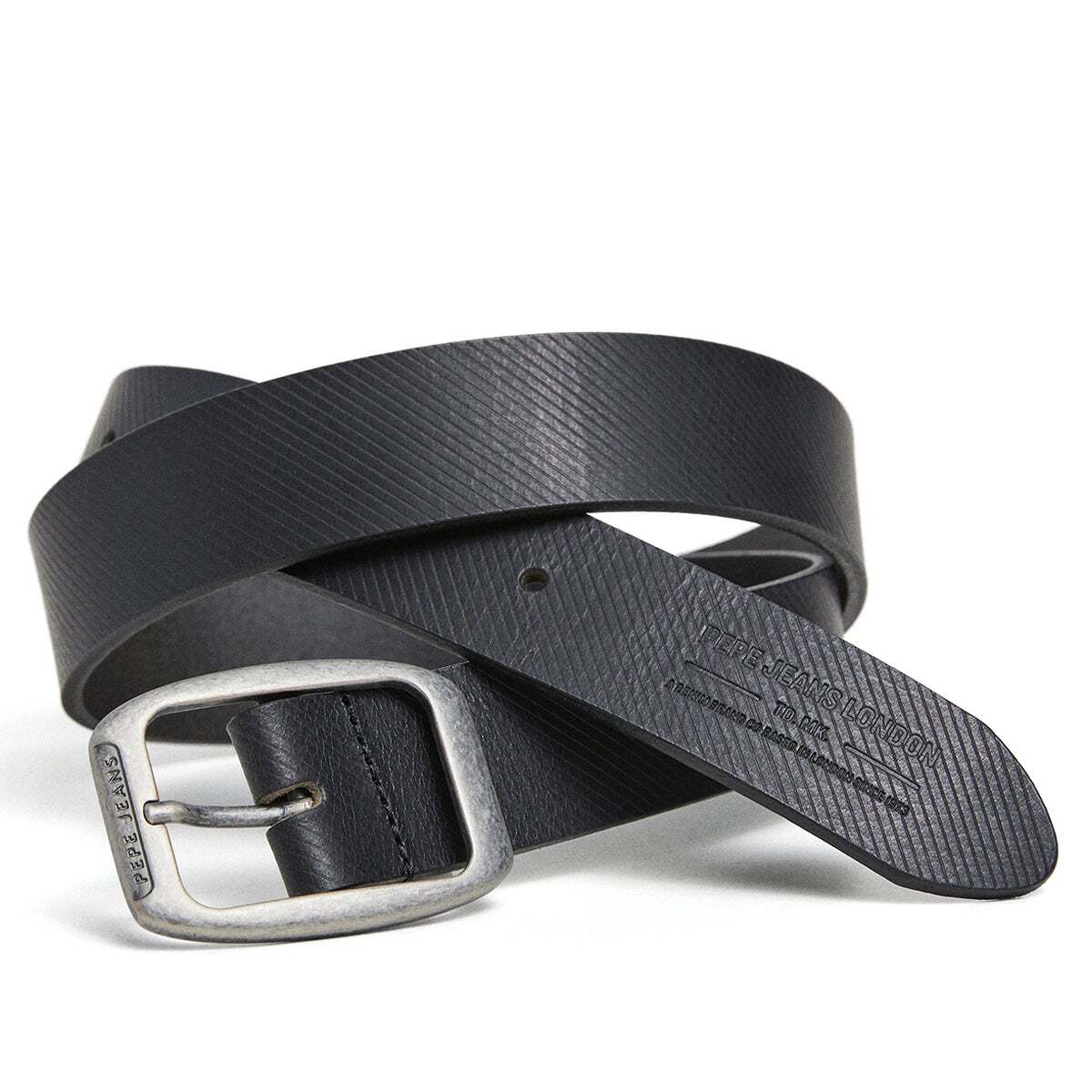 Ceinture En Cuir Texturé noir, PEPE JEANS
