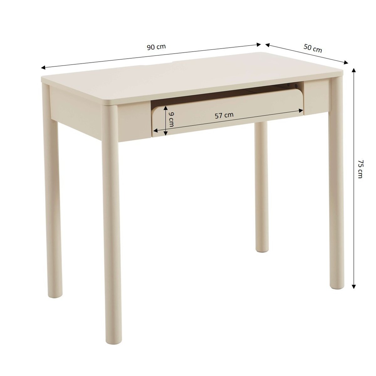 Bureau enfant  1 tiroir  CELIA beige, BAÏTA