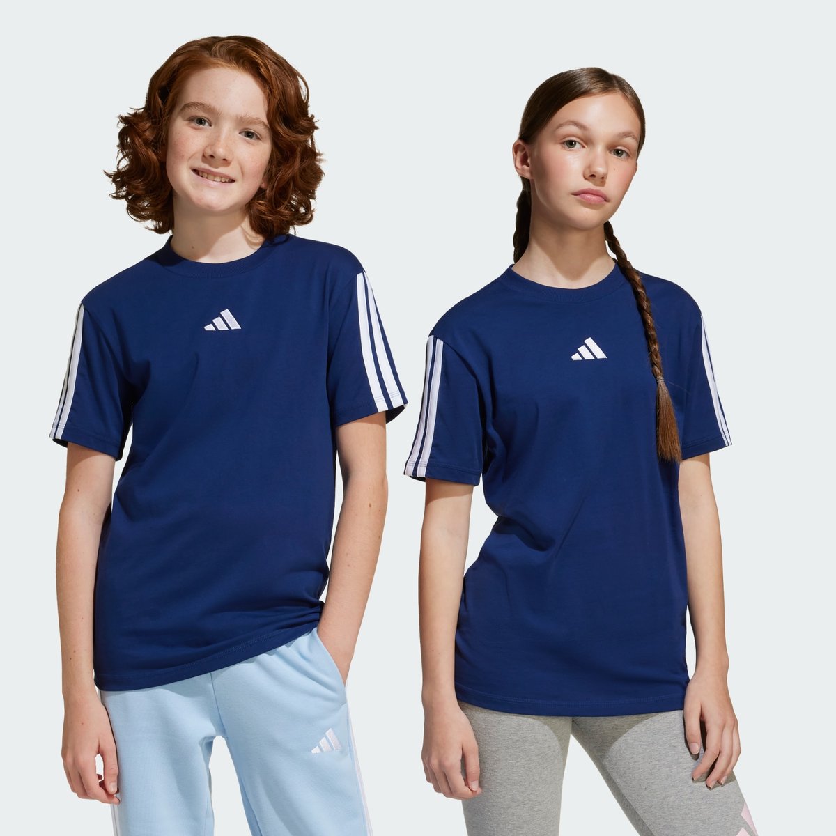T-shirt manches courtes, 3 bandes, ESSENTIALS dark blue / white, adidas Performance