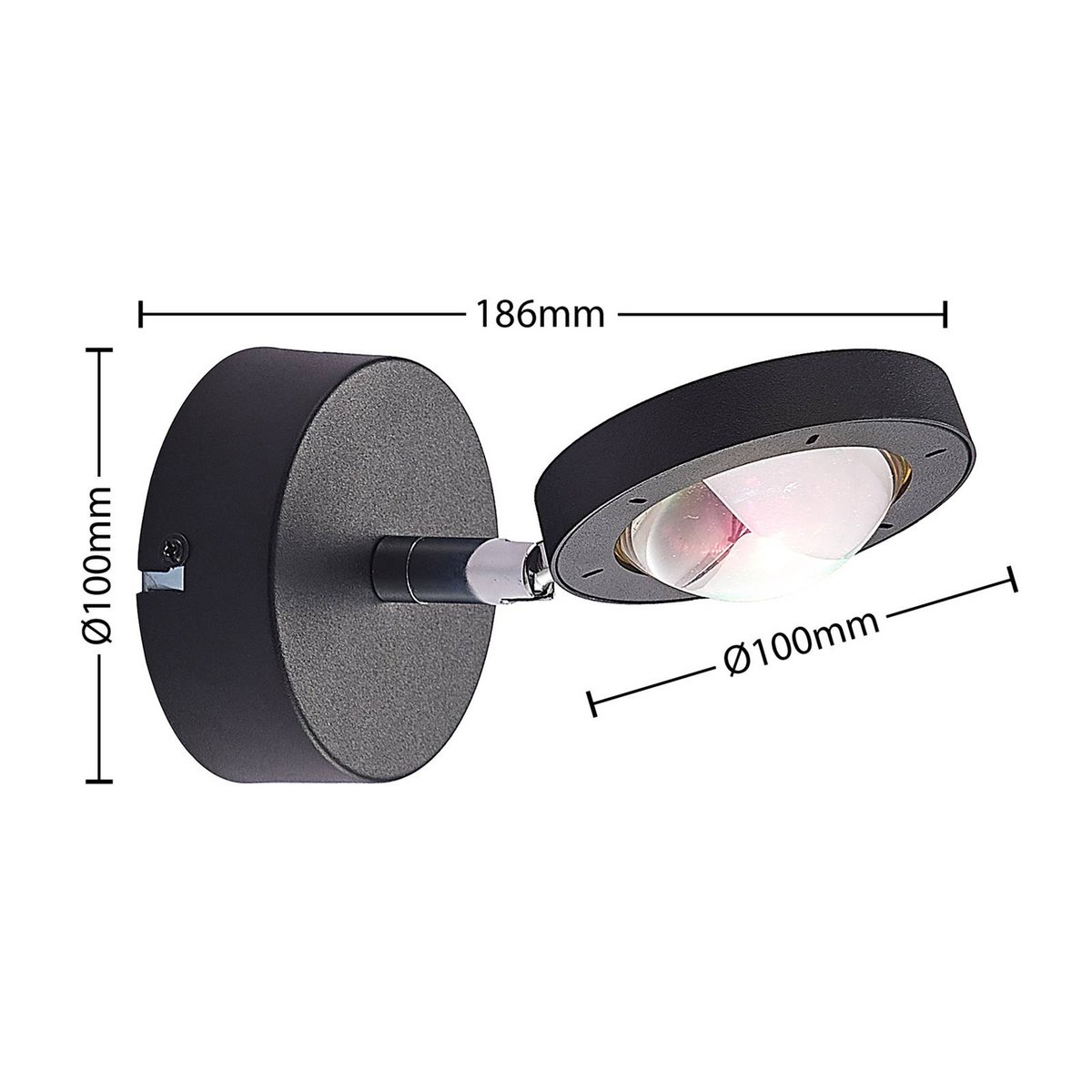 Applique en métal moderneLED, Edonita noir, LINDBY