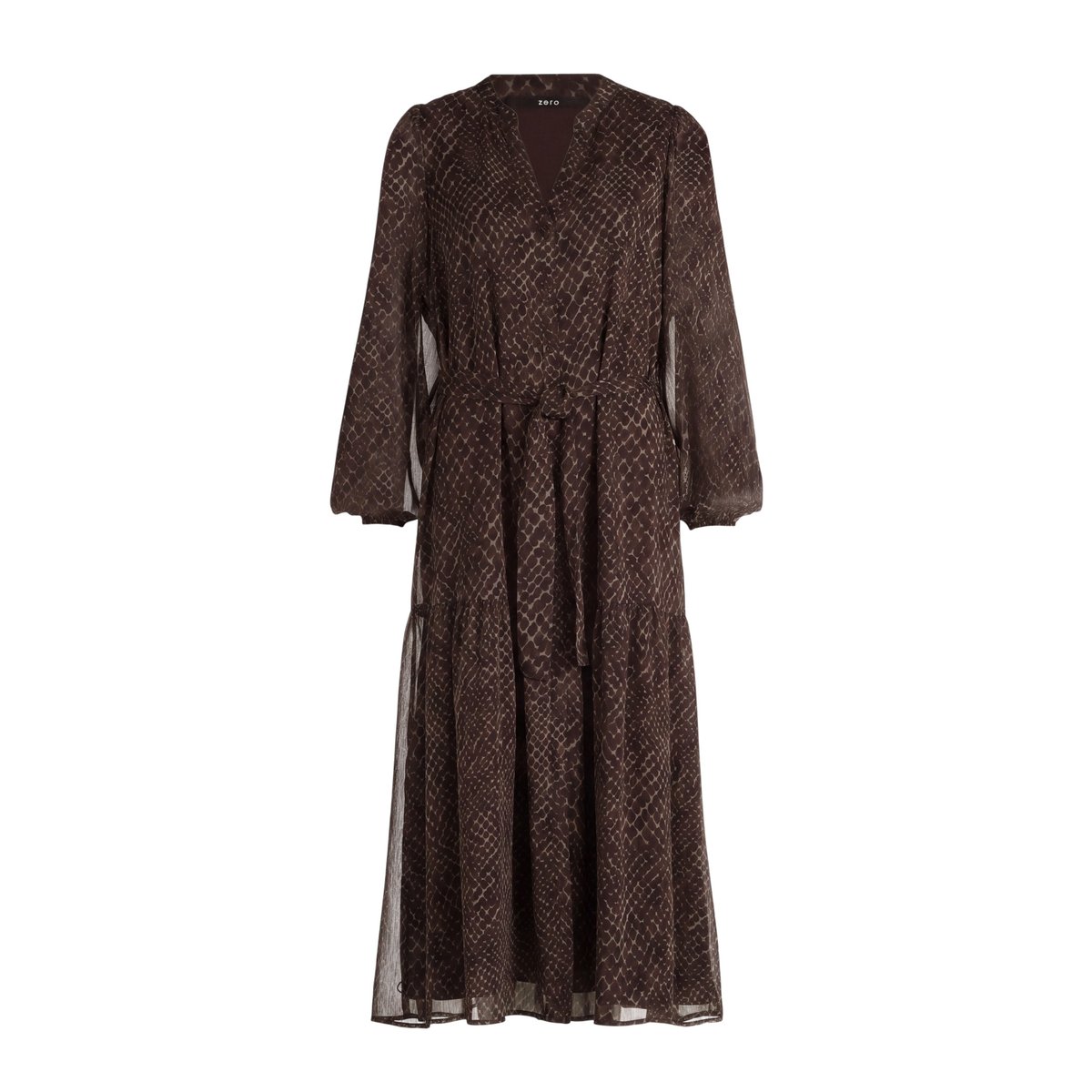 Robe maxi longueur à ceinture beige/brown, ZERO