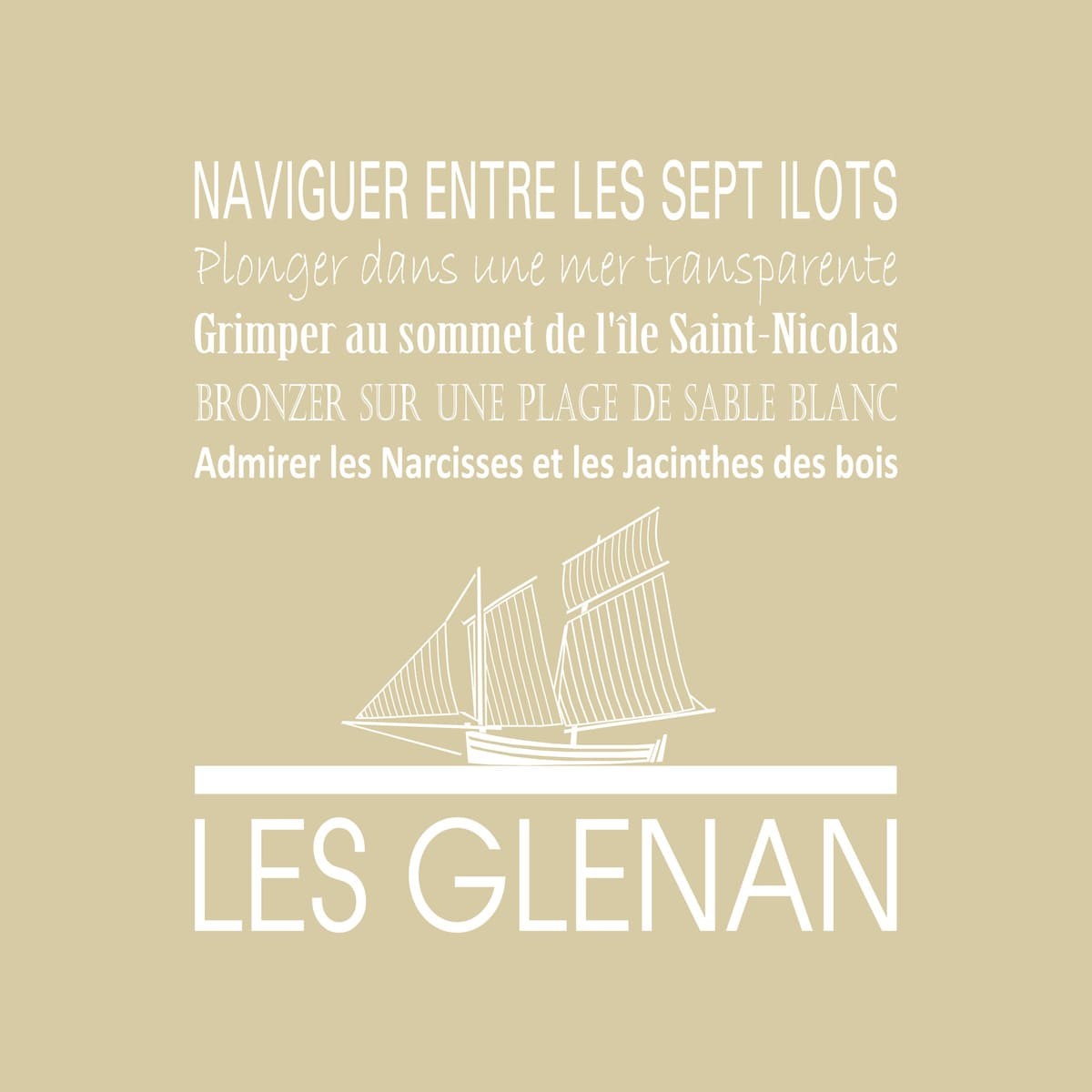 Tableau Mural Les Glenan RÉGIONALISME tableaux sur toile-beige, CEANOTHE