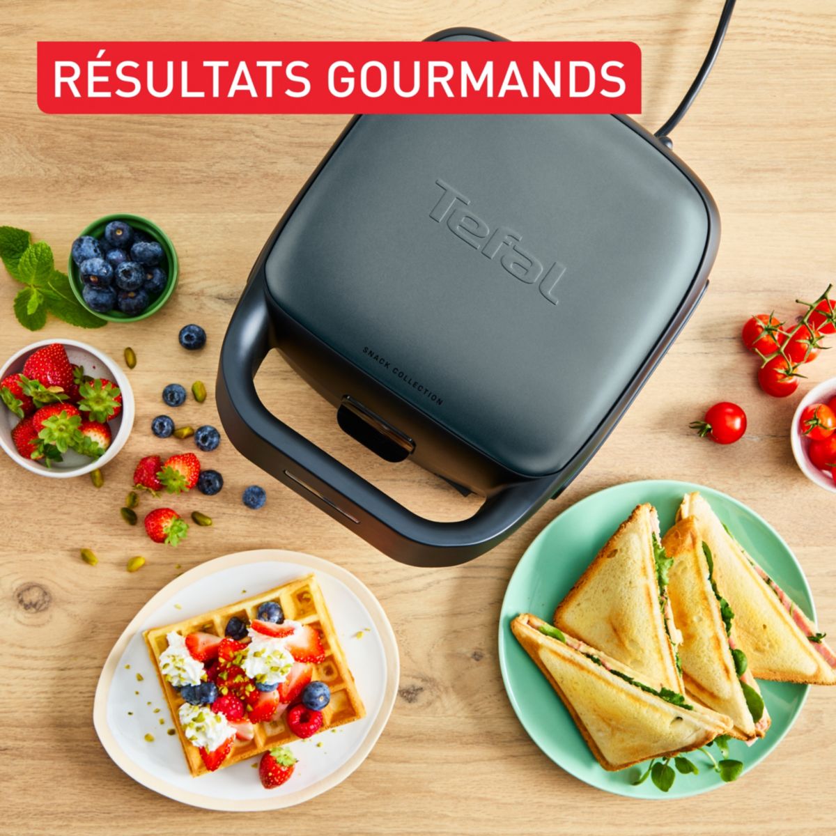Gaufrier, croque monsieur SW862BF0 snack collection couleur unique, TEFAL