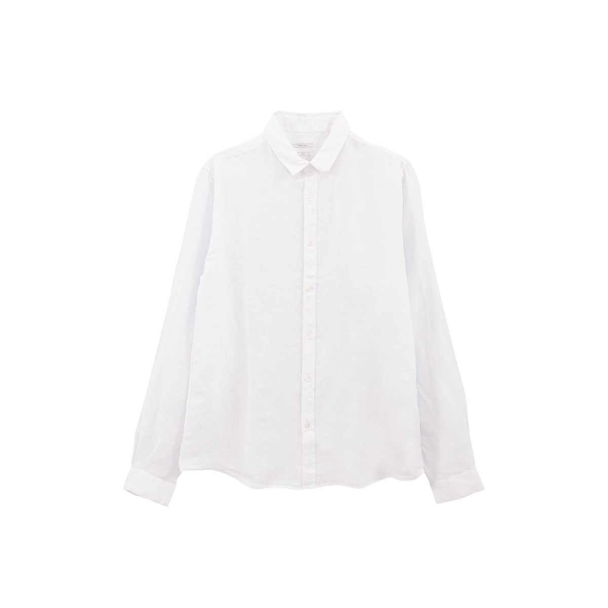 Chemise slim en lin blanc, bleu marine, IKKS