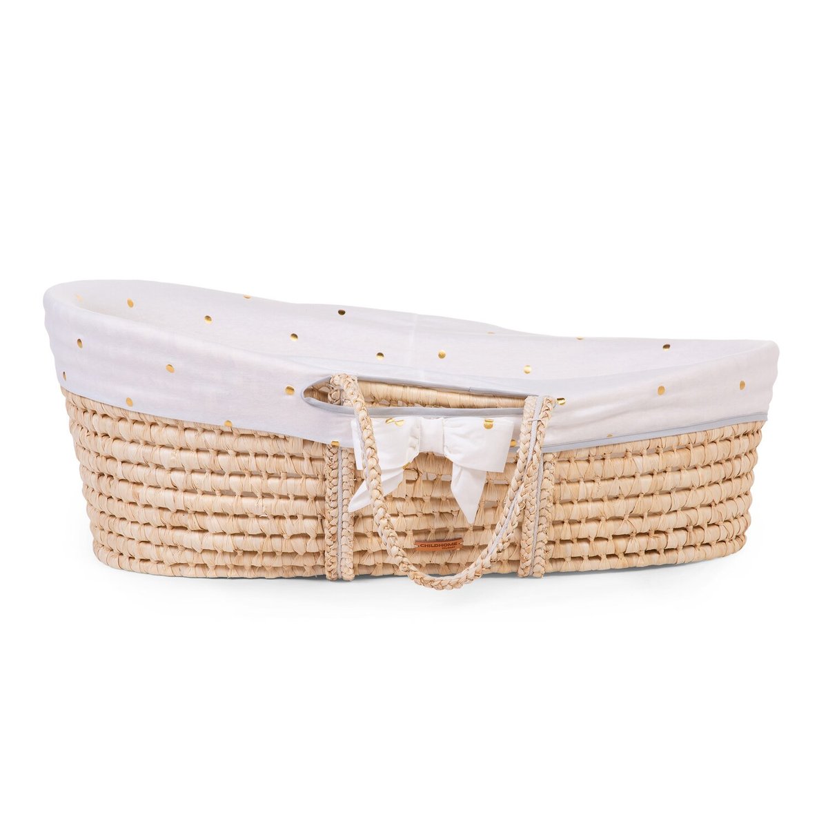 Habillage panier couffin jersey doré, blanc, CHILDHOME