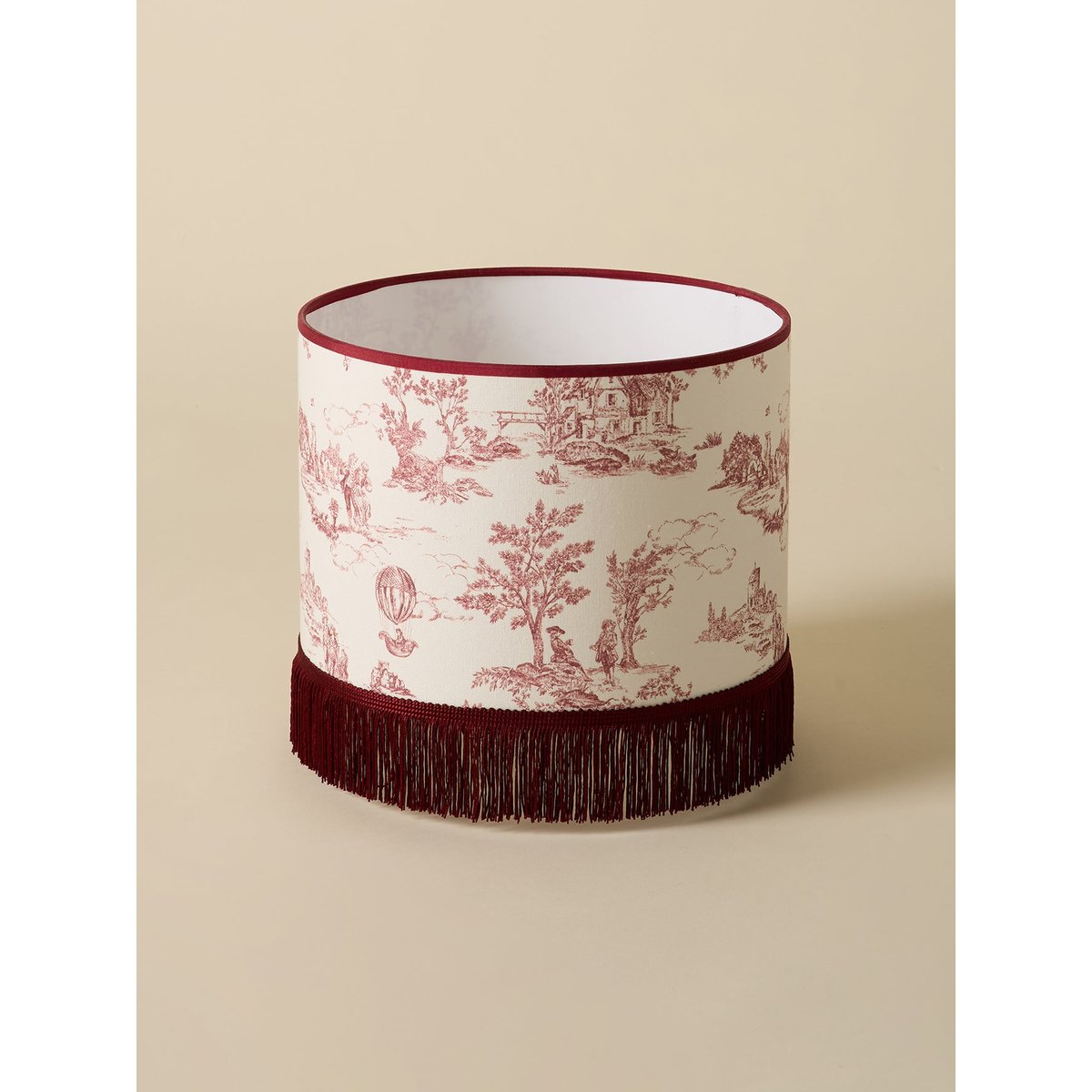 Abat-jour esprit toile de jouy - moyen modèle jouy bordeaux, CYRILLUS