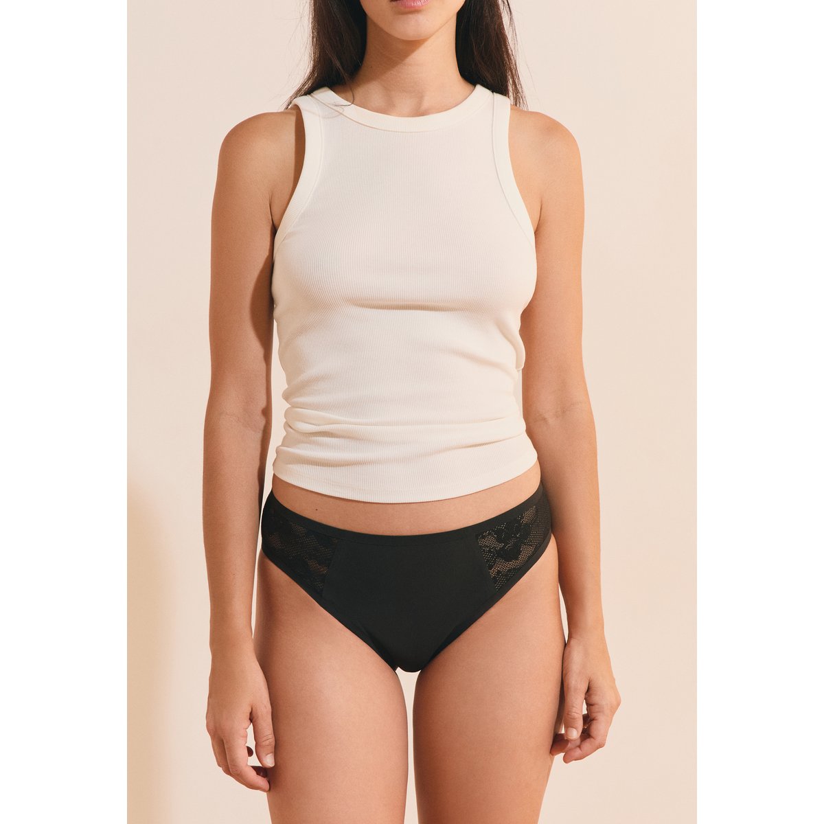 Culotte menstruelle avec détail en dentelle - Flux abondant NALYA noir, ETAM