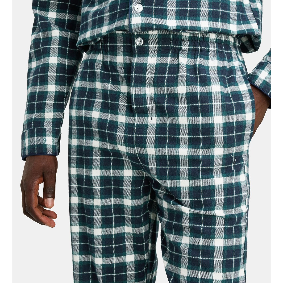 Ensemble pyjama domini en flanelle vert et multicolore, GALERIES LAFAYETTE