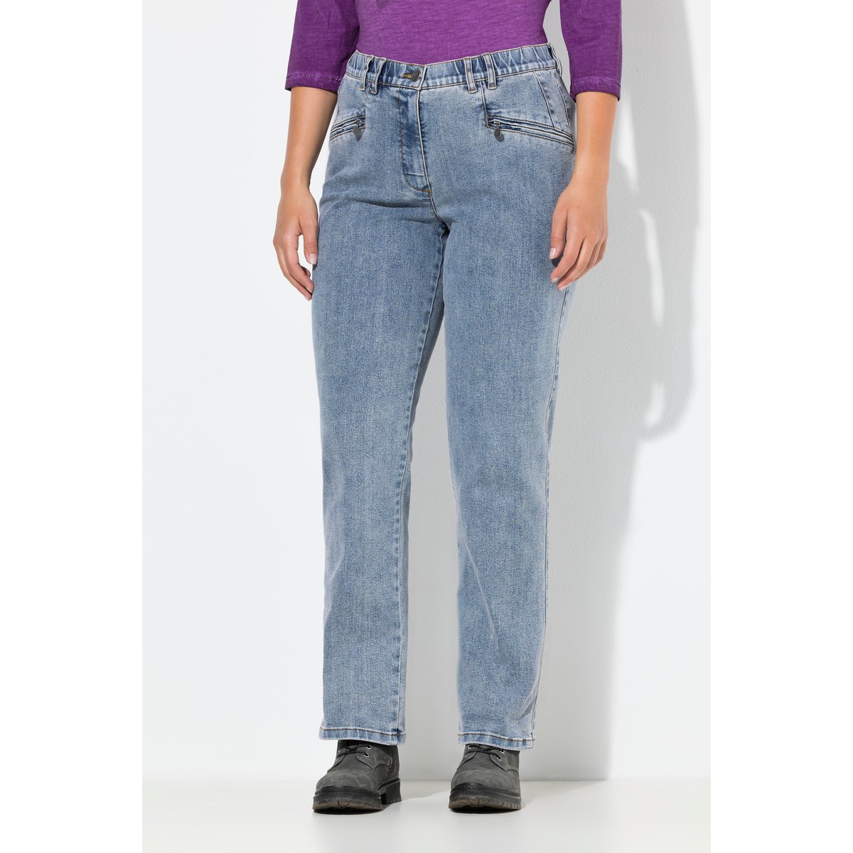 Jean Mony jambe carotte bleu jean, ULLA POPKEN