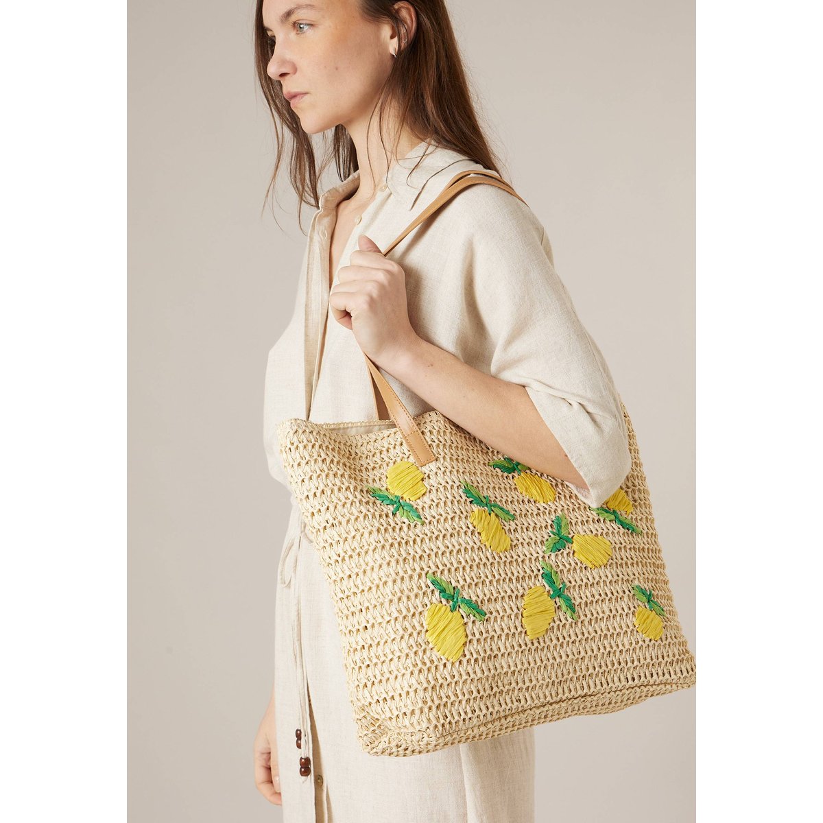 Sac cabas souple en fibre naturelle tressée MANON natural, DEELUXE