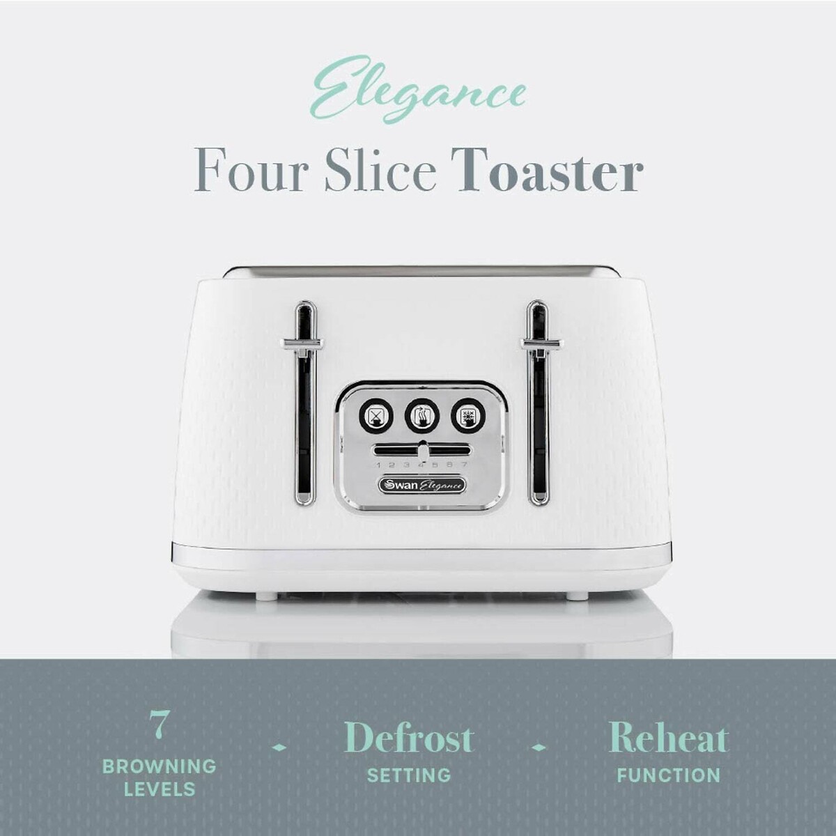 Elegance 4-Slice Toaster - ST19025 white, SWAN