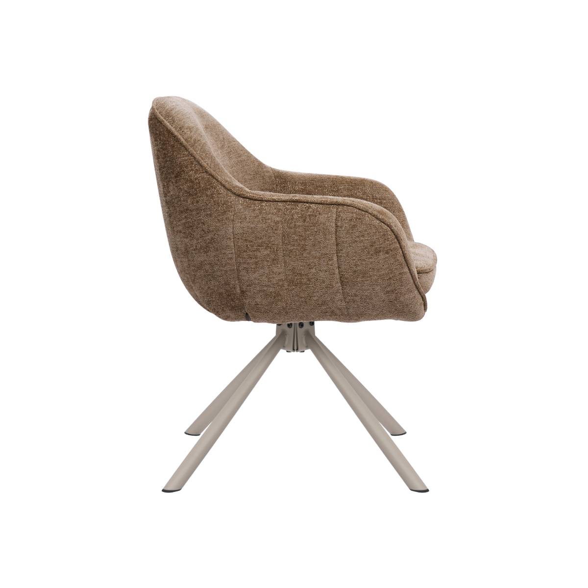 Lot de 2 chaises en tissu FLORINE marron, MADE IN MEUBLES
