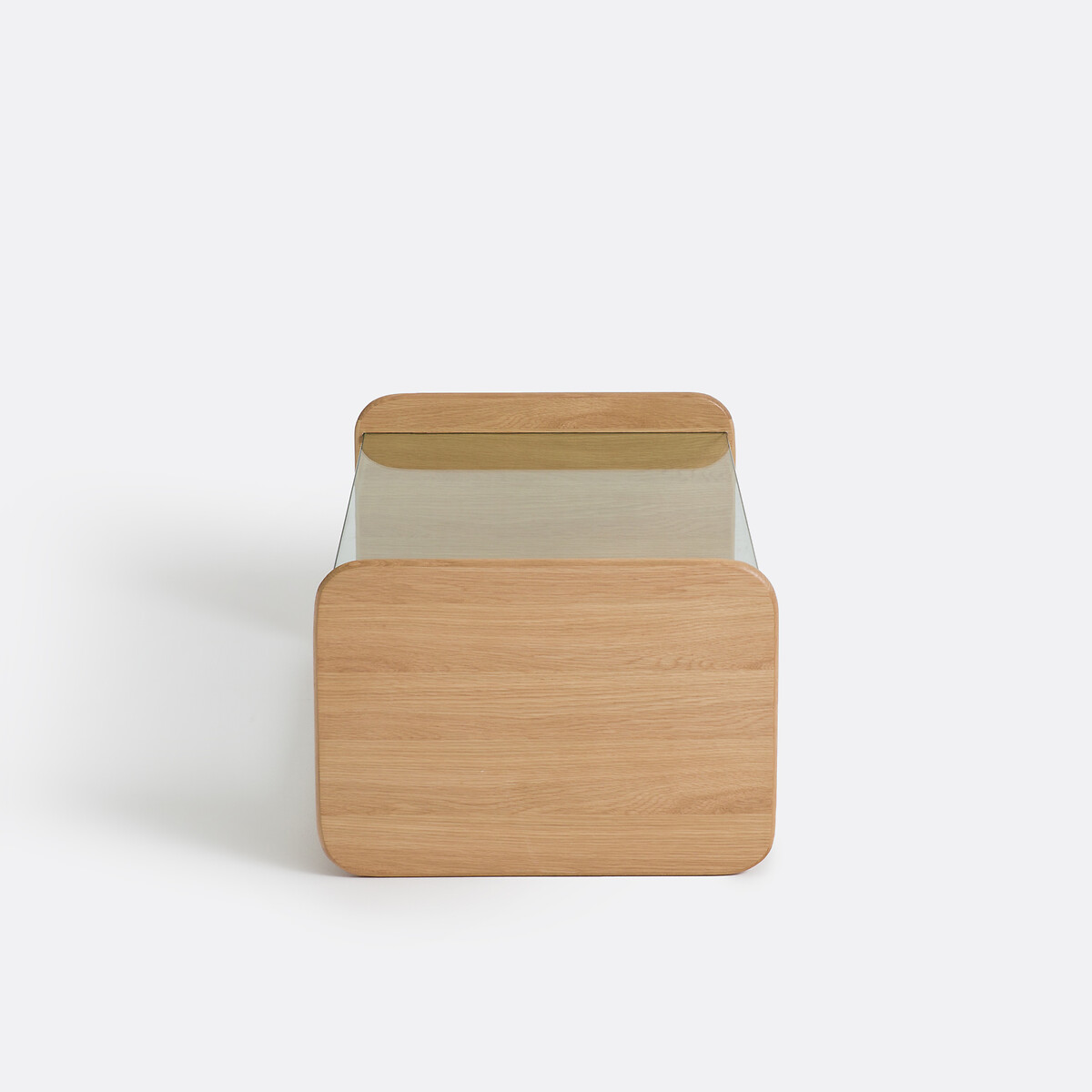 Table basse, en plaqué chêne et verre trempé, ERICSON coloris chêne, LA REDOUTE INTERIEURS
