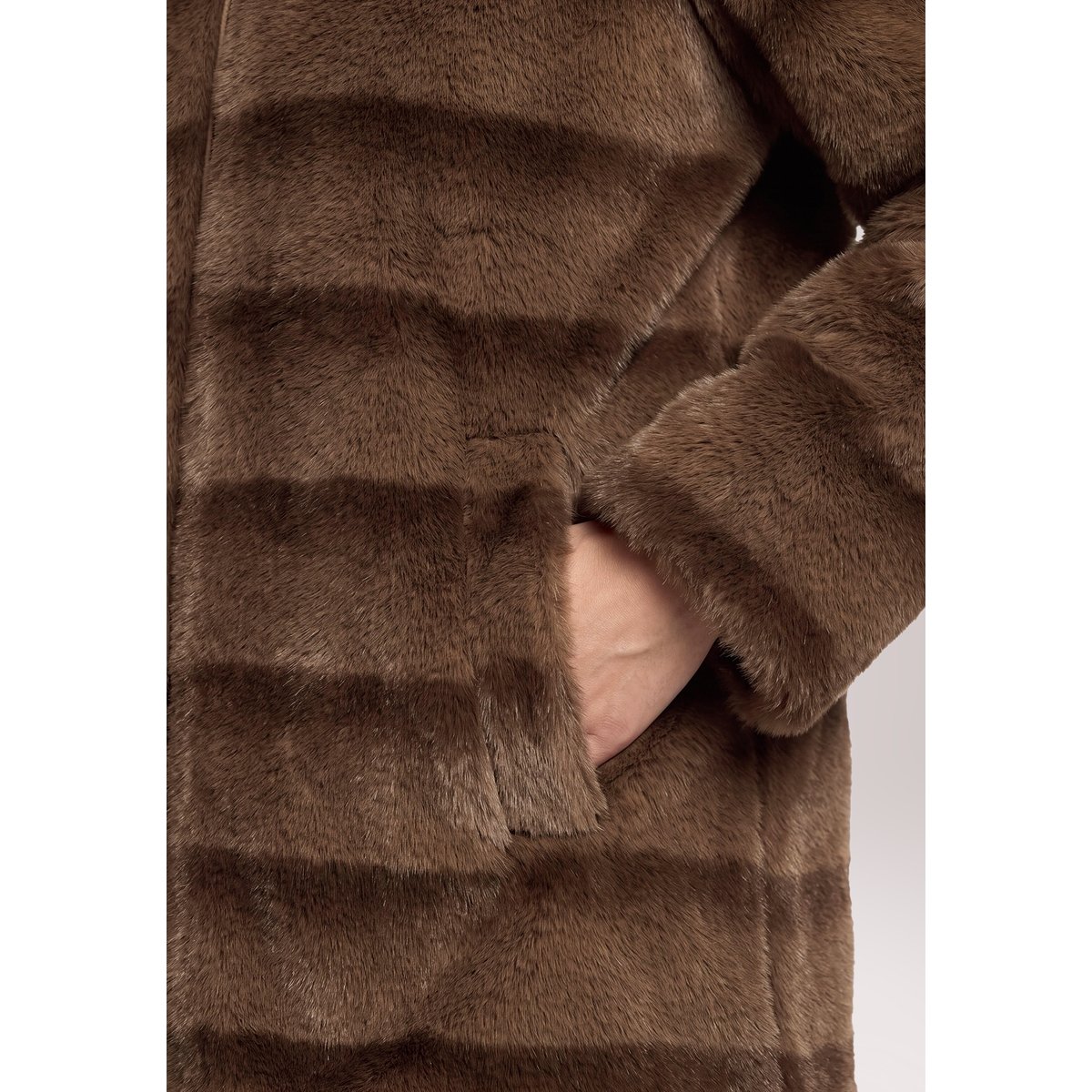 Veste en peluche à capuche taupe/marron, BETTY BARCLAY
