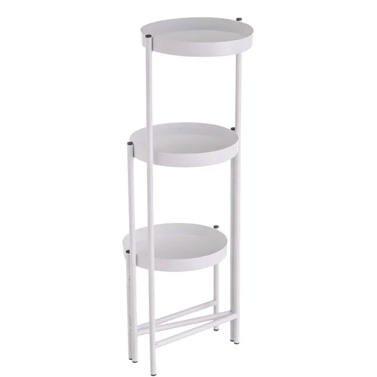 Support pot plante triple articulé métal blanc 60x19x60cm blanc, WADIGA
