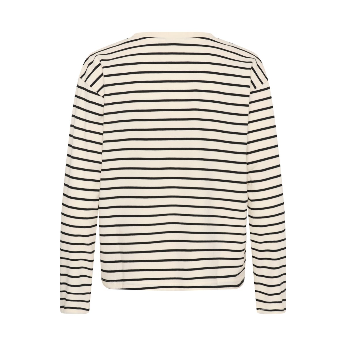 T-shirt à manches longues blanc antique white black stripe, KAFFE