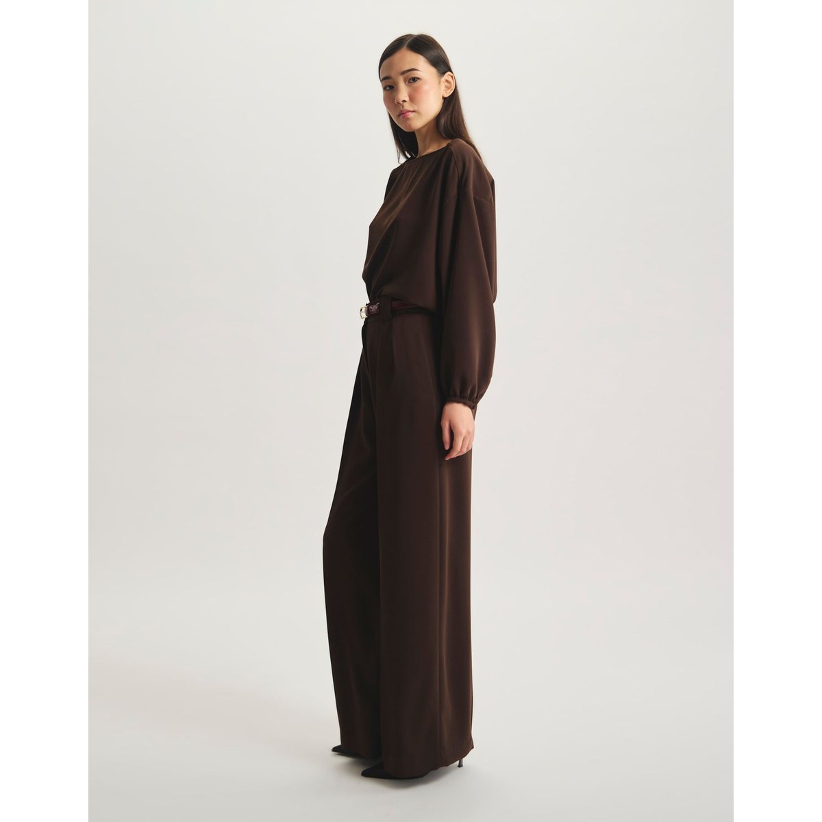 Pantalon à pinces Marlène marron, INES DE LA FRESSANGE PARIS