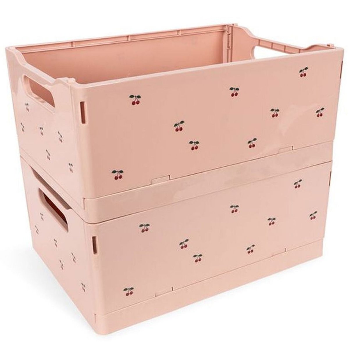 Lot de 2 boîtes de rangement rose, rouge, KONGES SLOJD