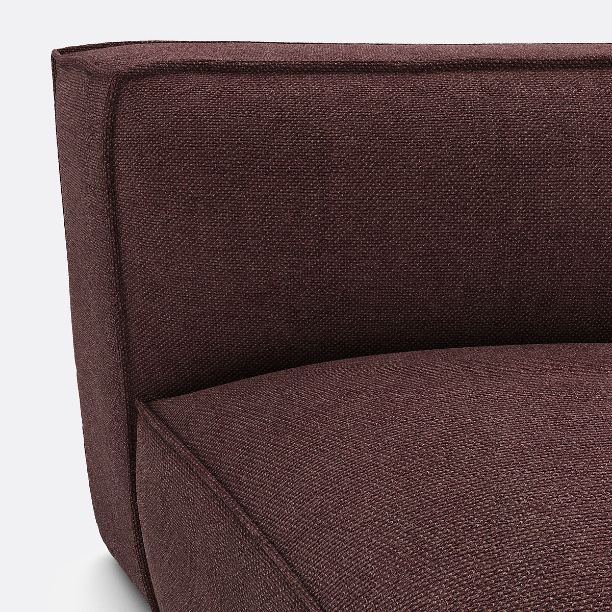 Elément d'angle ouvert pour canapé modulable, en tissu texturé, SEVEN prune, LA REDOUTE INTERIEURS