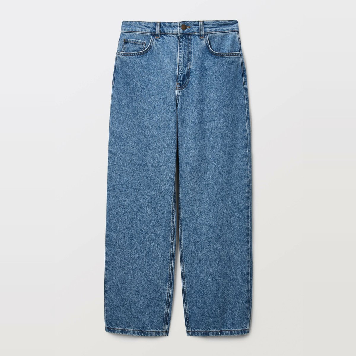Jean large en coton double stone, MONOPRIX