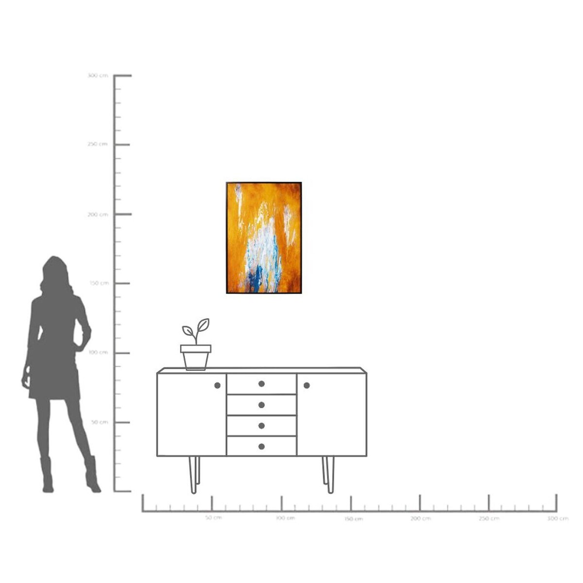 Gerahmtes Bild Artistas Orange 80x120cm orange, KARE DESIGN