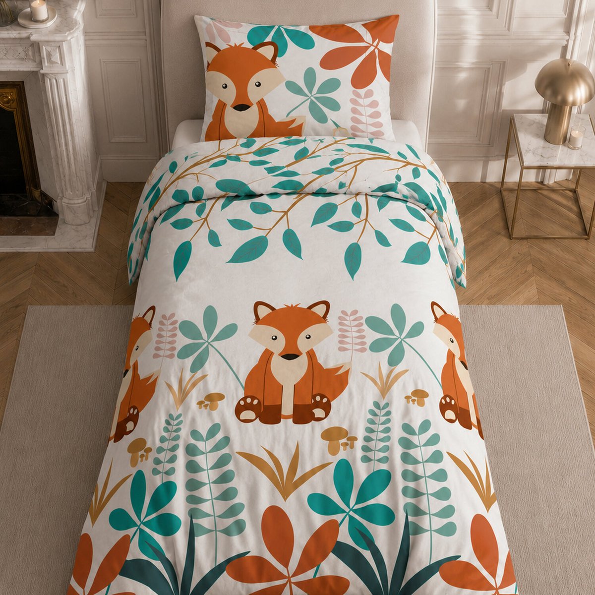Parure de lit en coton motif géométrique, RENARDEAU multicolore, C DESIGN HOME TEXTILE