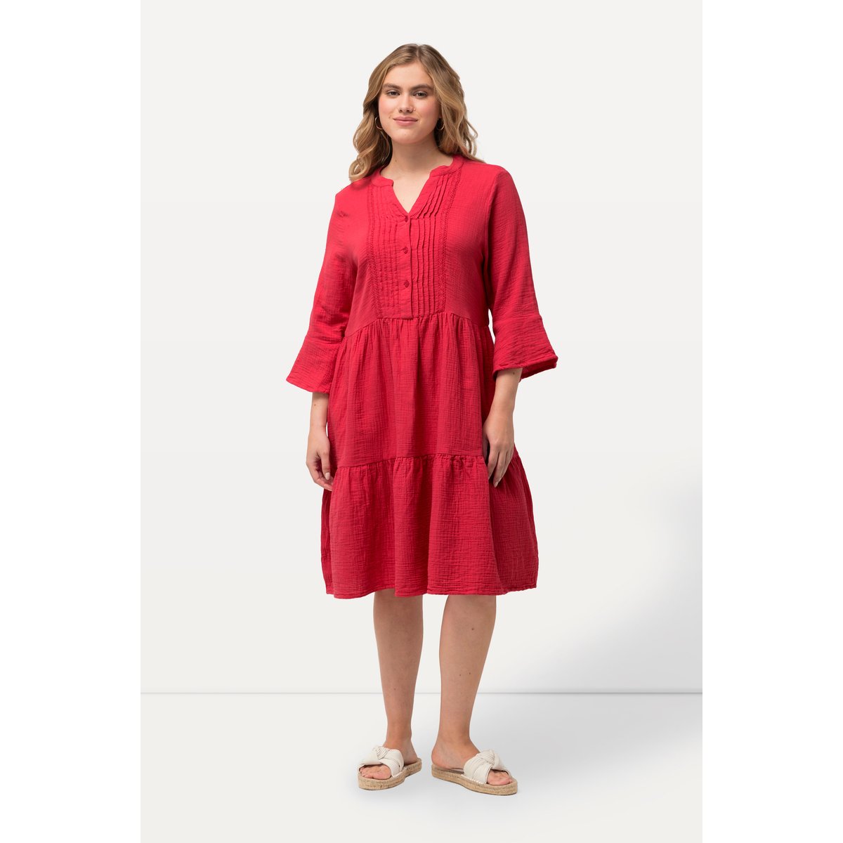 Robe en mousseline rose foncé, ULLA POPKEN