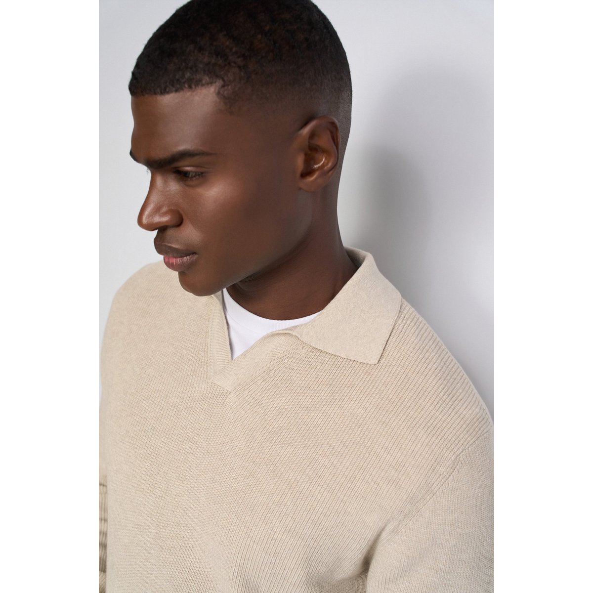 POLO TEXTURÉ À MANCHES LONGUES beige, SALSA JEANS