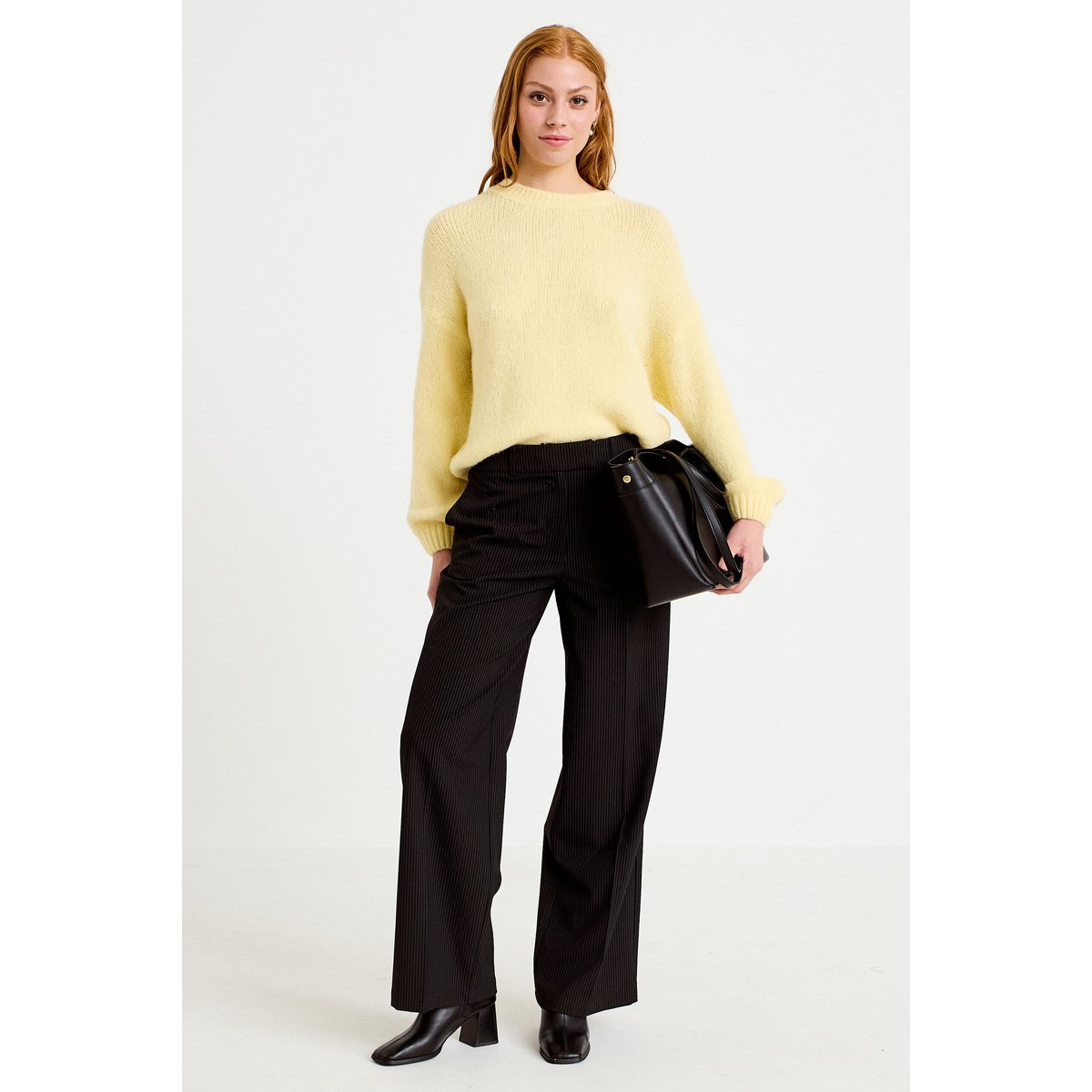 Pull manches longues jaune pastel, CACHE CACHE