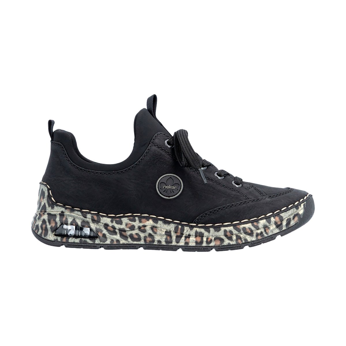 Basket Cuir Scuba noir, RIEKER