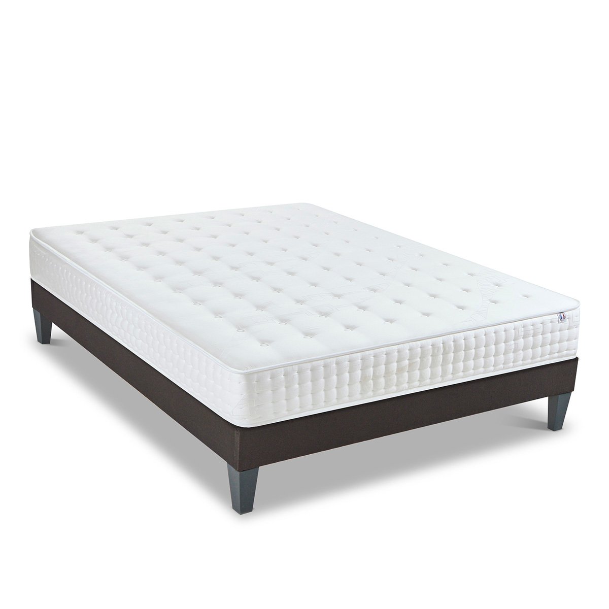Ensemble Châtelet 140x200 cm Matelas Mousse + Sommier Bois blanc, BELLECOUR