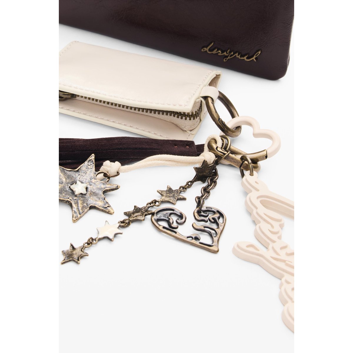 Petit porte-monnaie charms marron, DESIGUAL