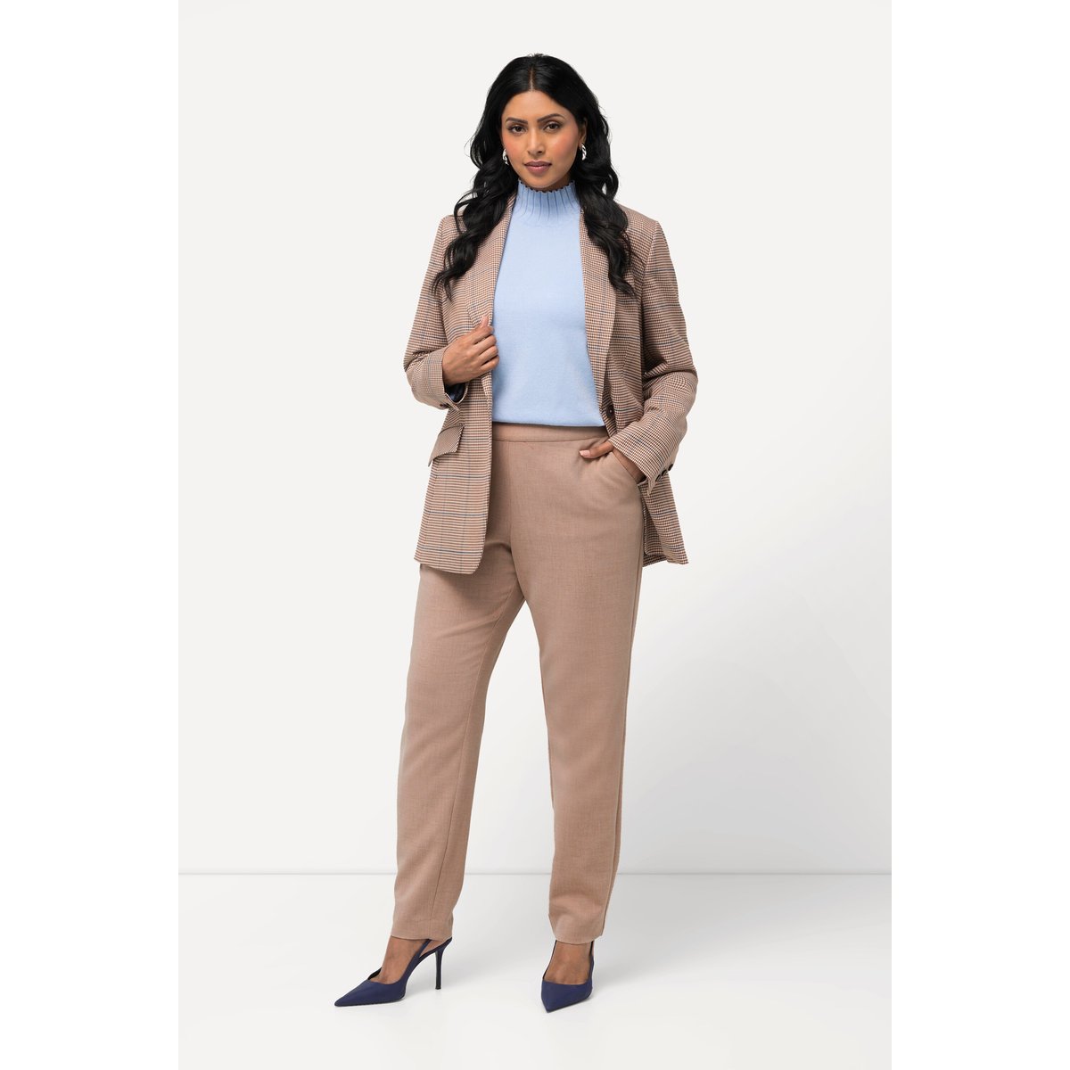 Pantalon stretch, jambe étroite sable, ULLA POPKEN