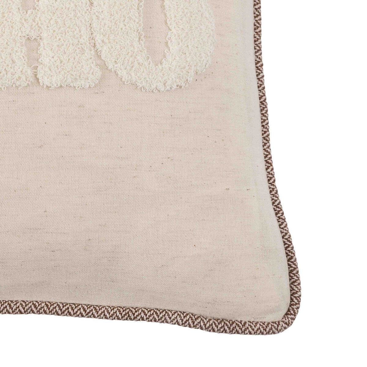 Eco Plush Hohoho Embroidered Cushion natural, ÉDITÉ