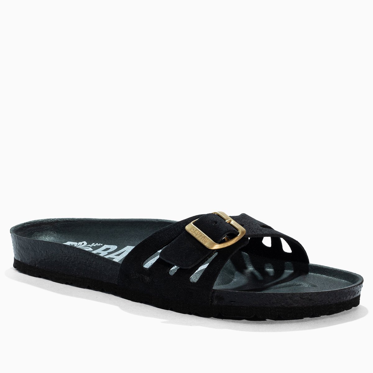 Sandales en cuir suédé ATHENA black, BAYTON