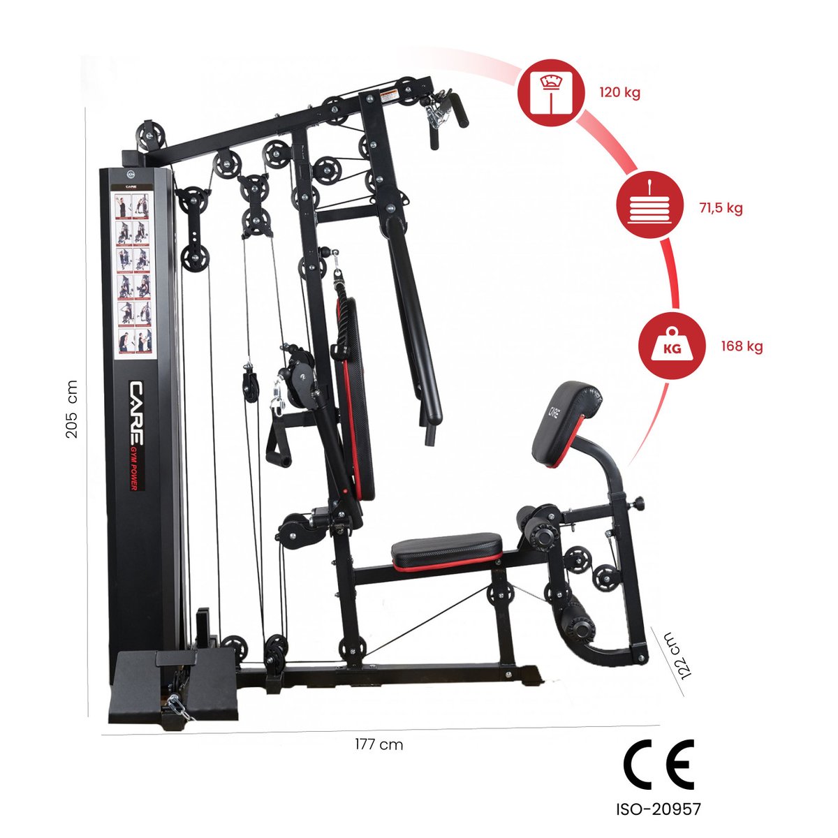 Presse de musculation - Gym Power - 257 noir, CARE FITNESS