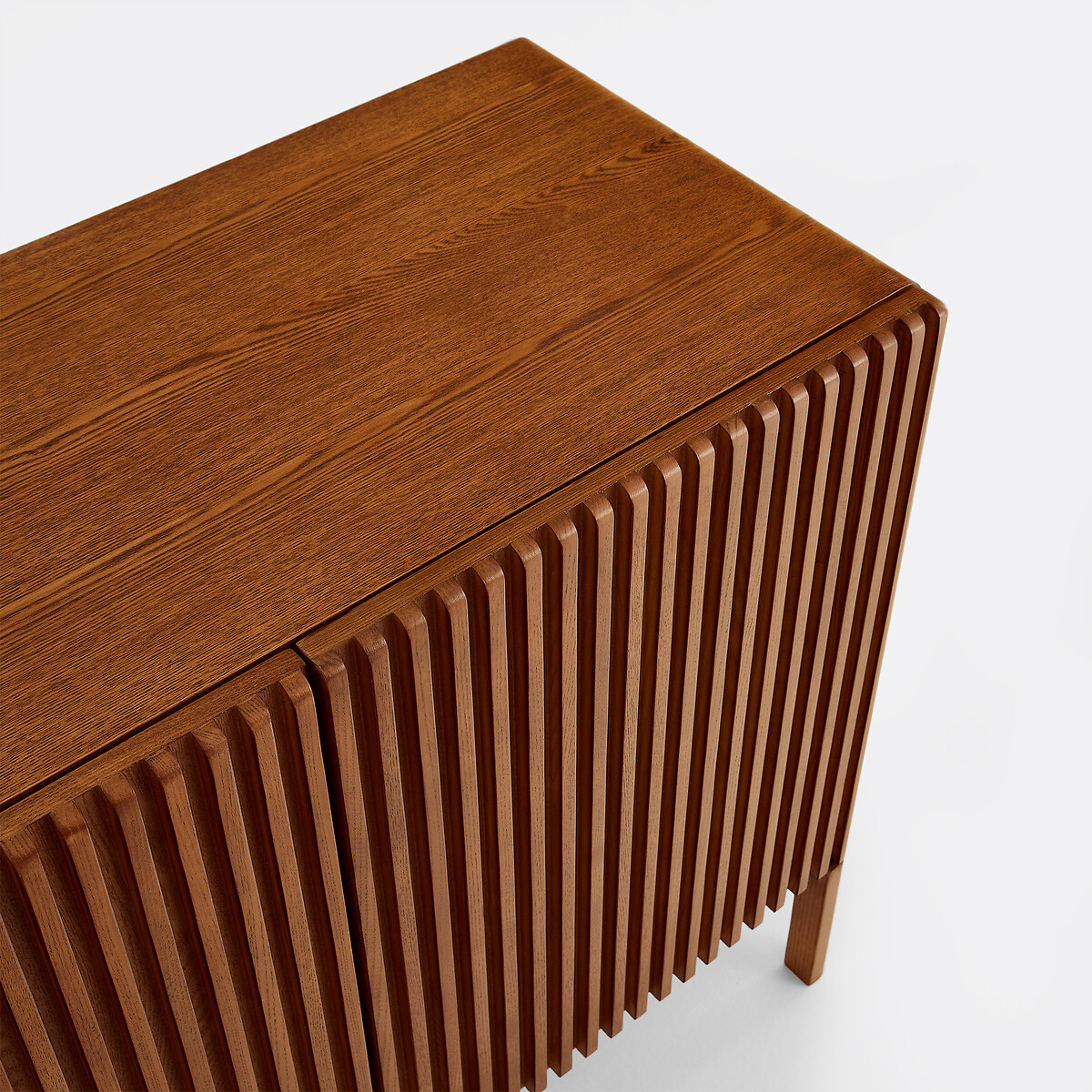 Credenza a 3 ante, frassino massiccio e impiallacciatura di frassino, NEOTTIE tinta color noce, LA REDOUTE INTERIEURS