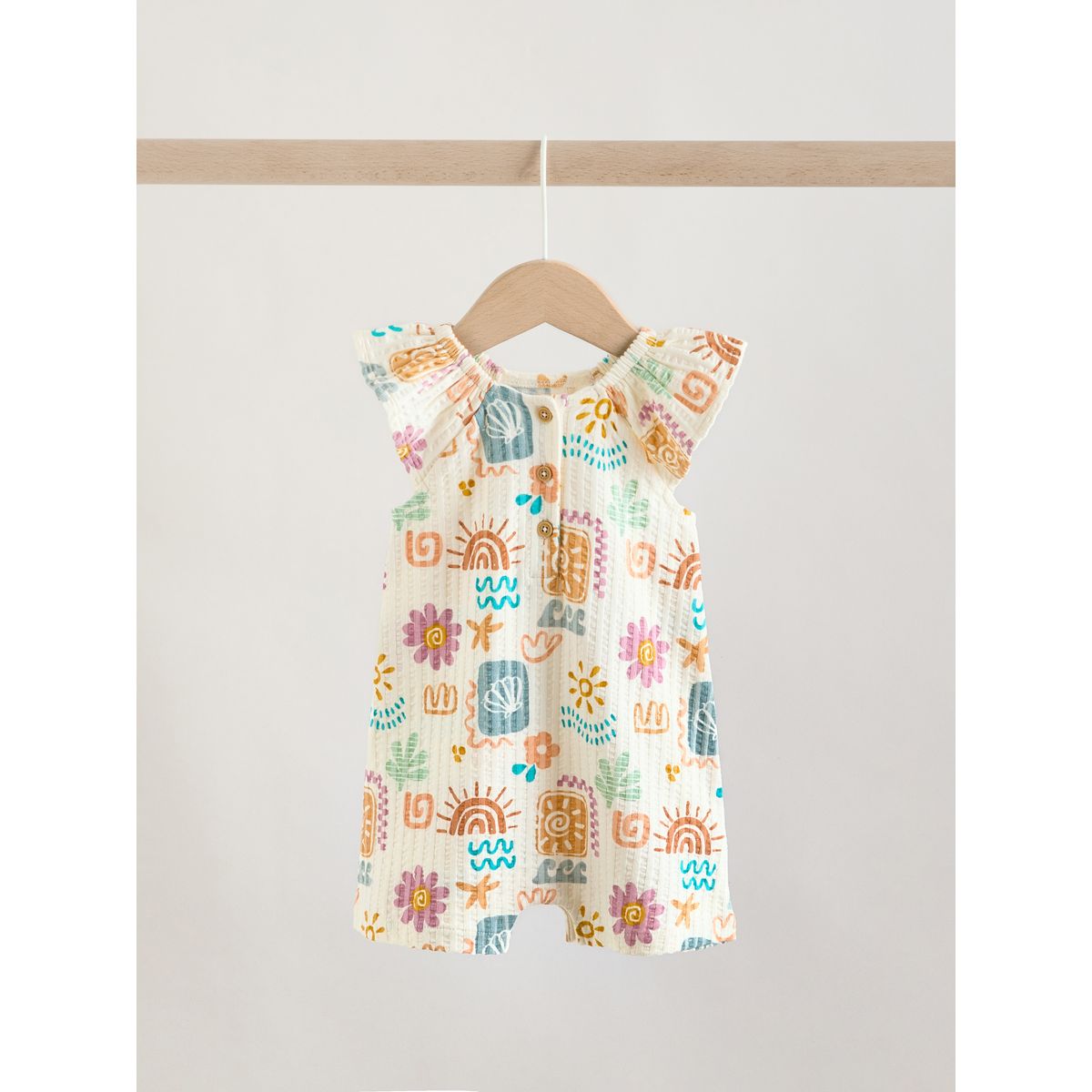 Barboteuses en jersey, lot de 2 imprimé scandinave naturel, NEXT