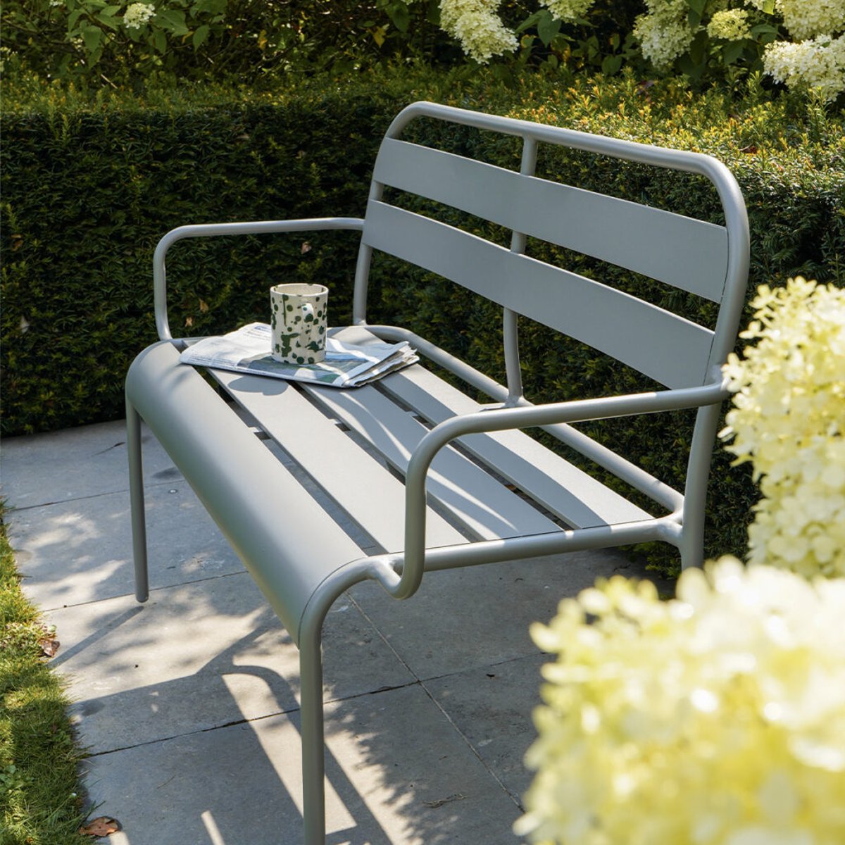Banc en aluminium SOHA gris galet, WILSA GARDEN