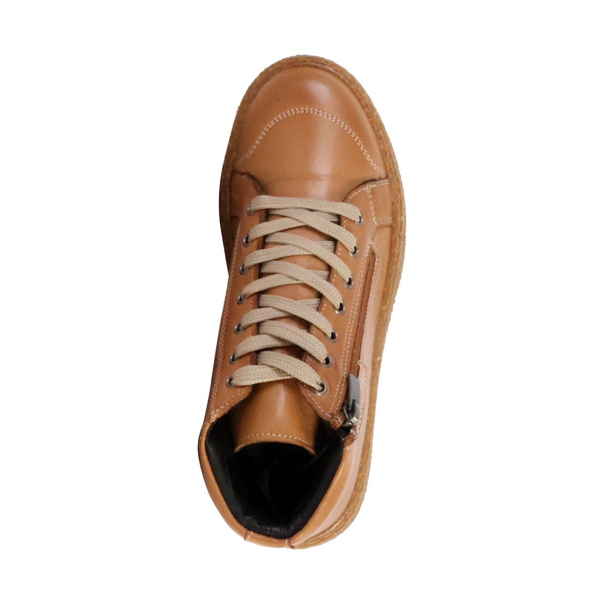 Basket Montante Cuir Alénoa camel, THE DIVINE FACTORY