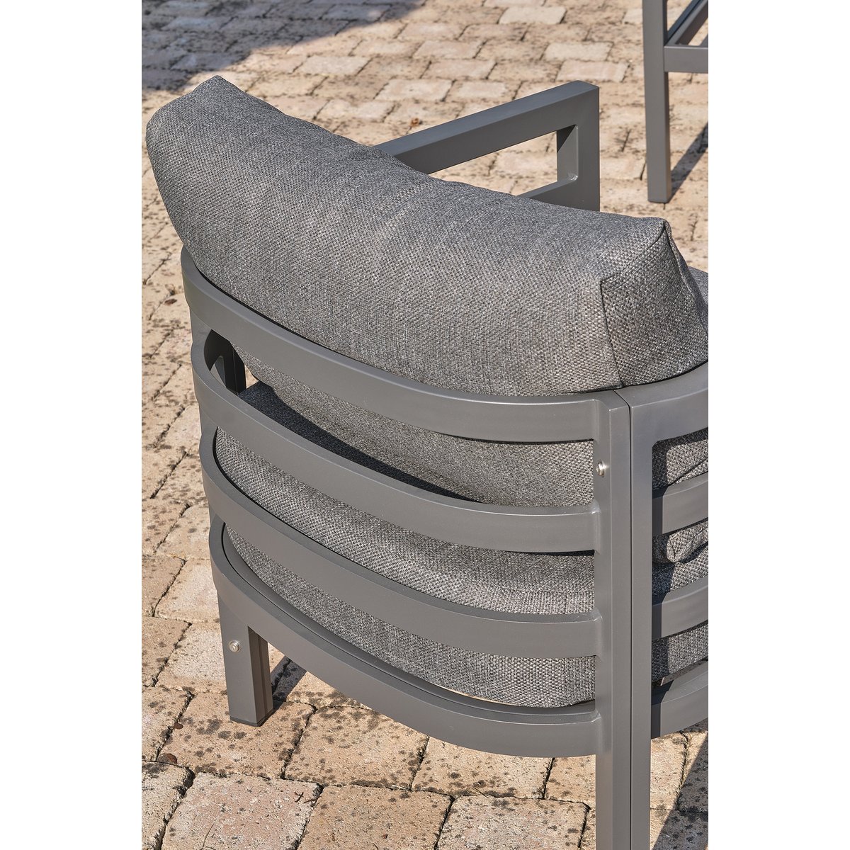 Salon de jardin 4 places en aluminium LISBONNE gris anthracite, DCB GARDEN