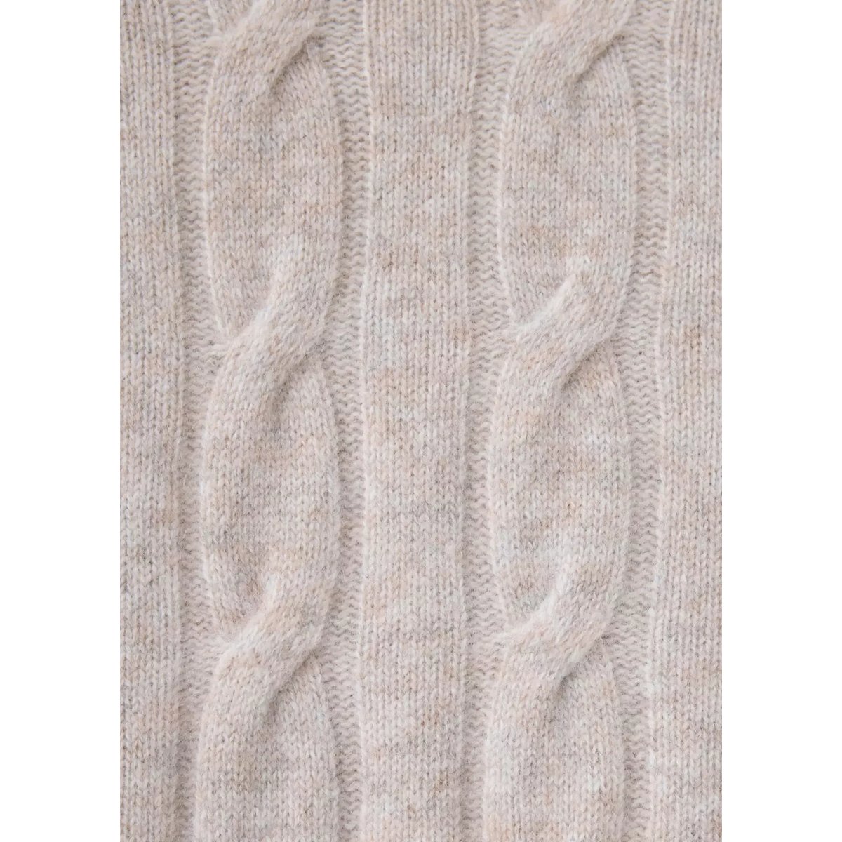 Pull-over laine maille tressée beige, MANGO MAN