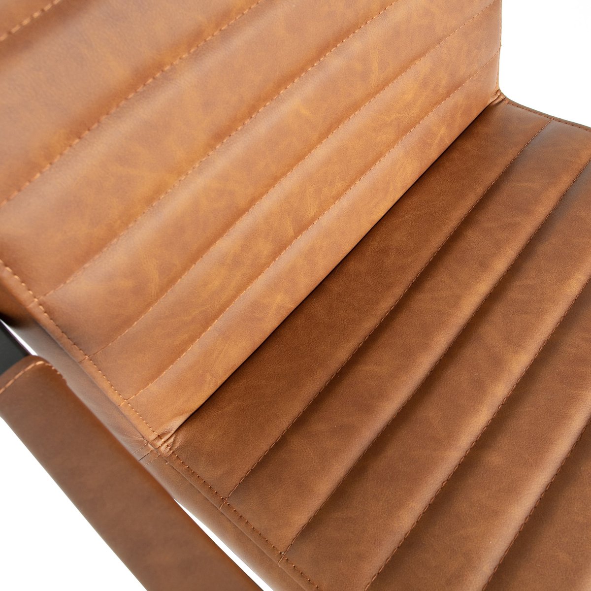 Lot de 2 chaises de salle à manger en tissu tissé BAS cognac, WOOOD