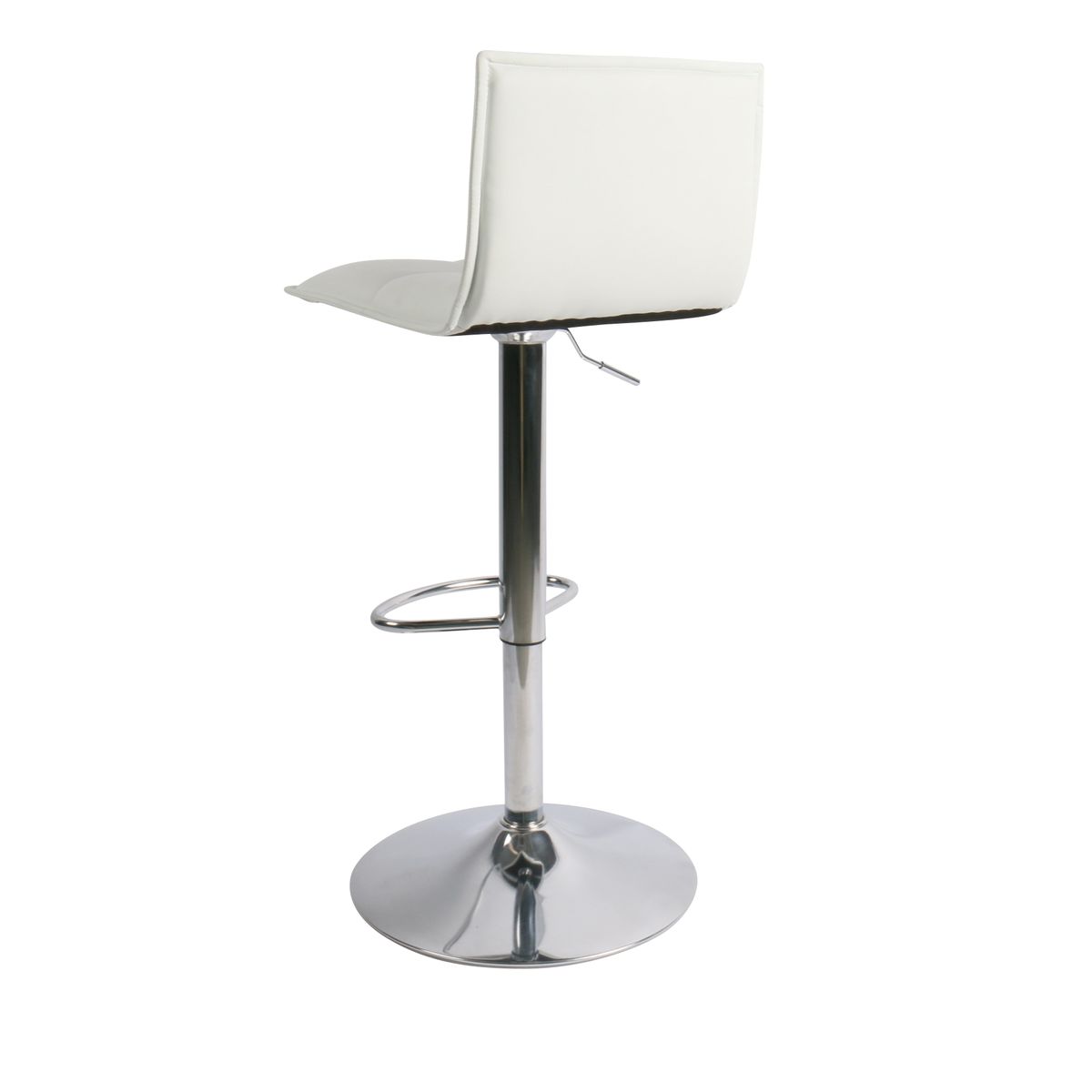 Chaise snack PU et pied piston chromé blanc, ZAGO