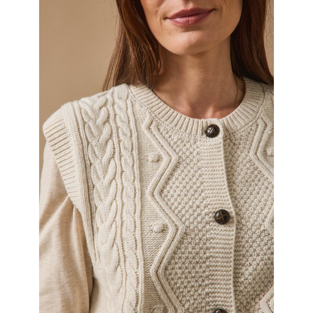 Gilet sans manches laine RWS* ecru, CYRILLUS