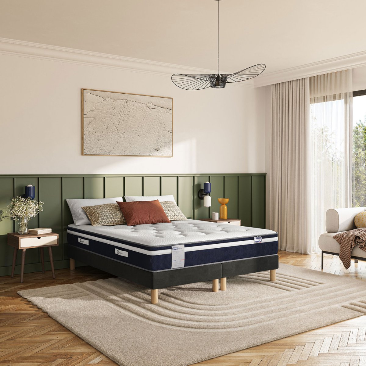 Matelas Hybride fraîcheur 100% ressorts, accueil moelleux- NUIT FRAÎCHE couleur unique, SIMMONS