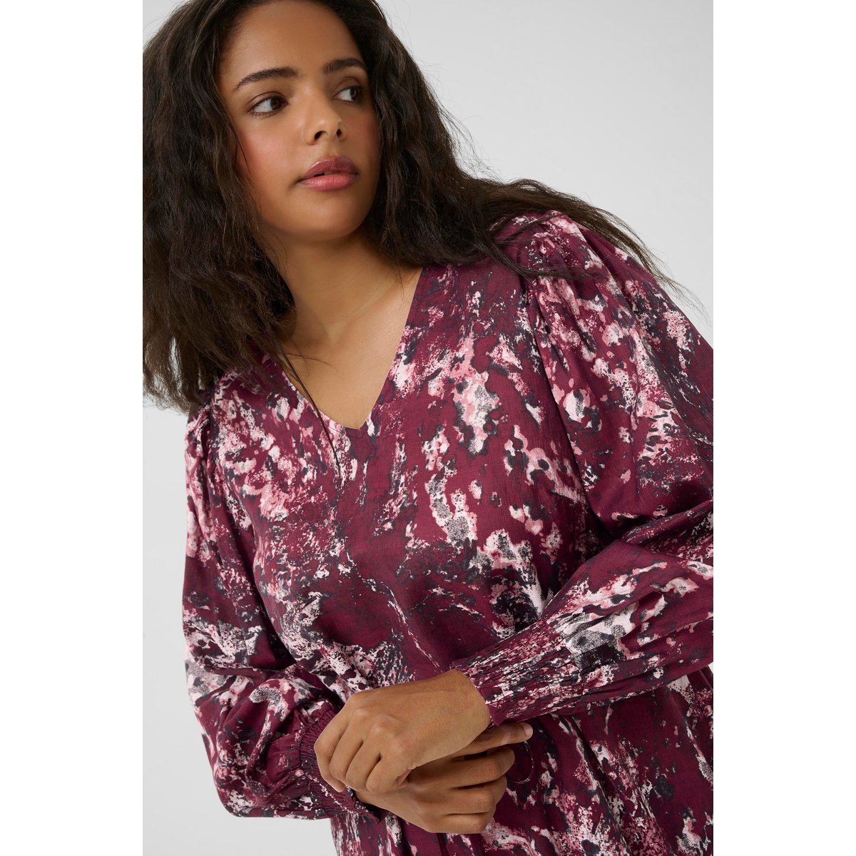 Robe rouge noir red/black abstract graphic, KAFFE CURVE