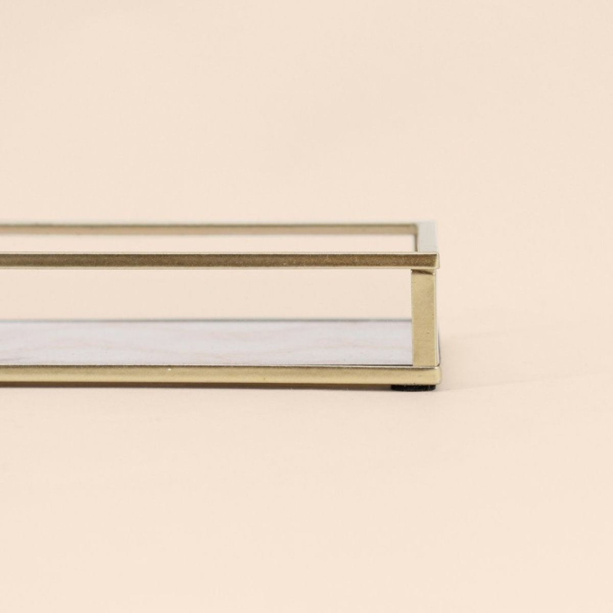 Plateau à bijoux en verre et métal 20x10cm doré, ORNAMI